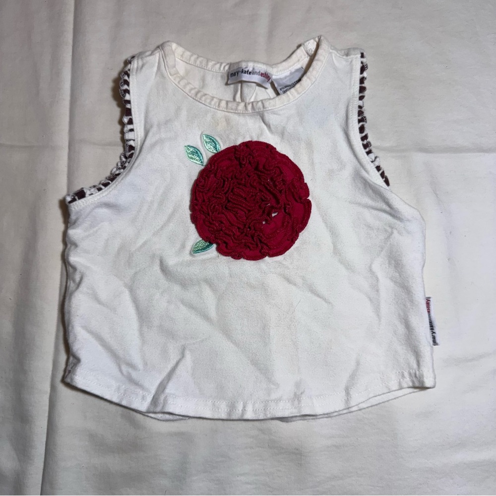 Vintage 90s Mary-Kate And Ashley Girls Shirt Toddler Floral Tank Top size 3T